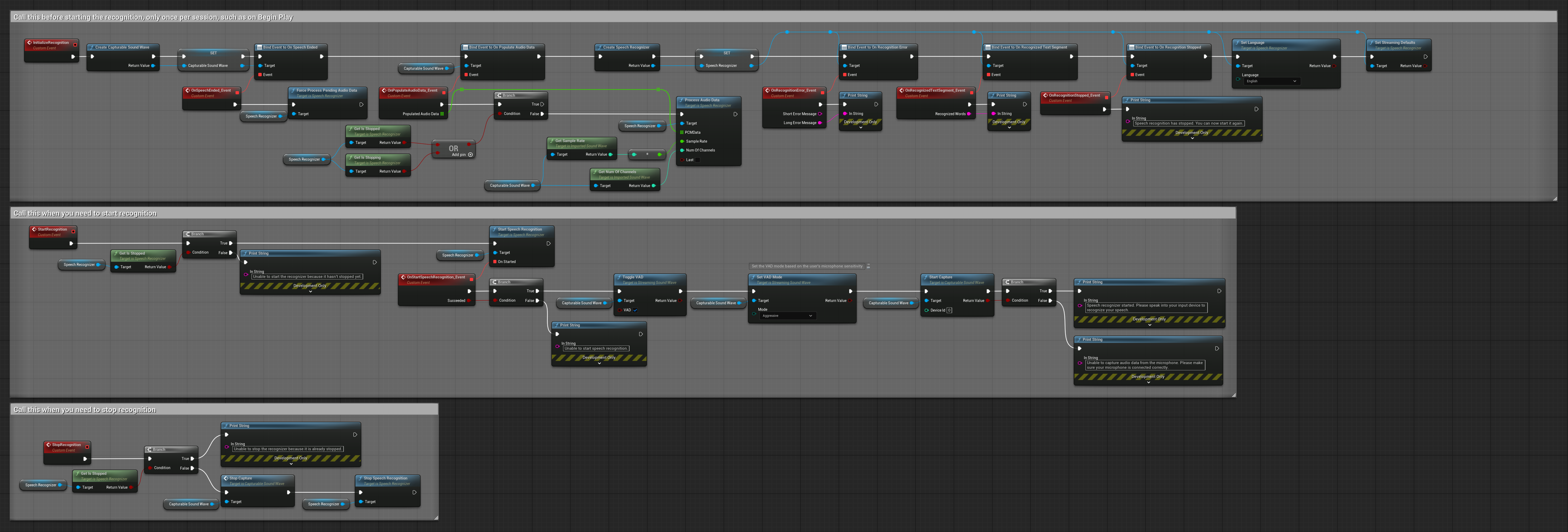 VAD integration nodes